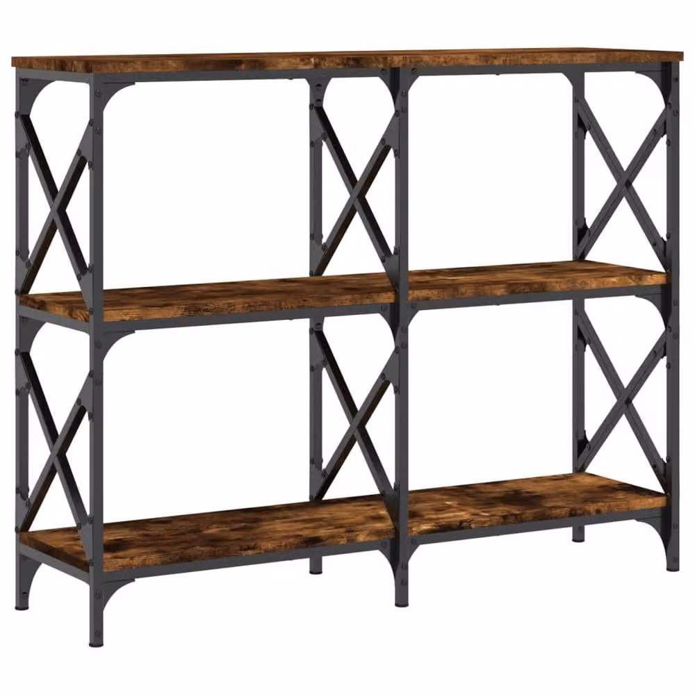 Berkfield Home Decorative Console Table in Smoked Oak Brown, W/D/H: 100 x 28 x 80.5 cm – 3