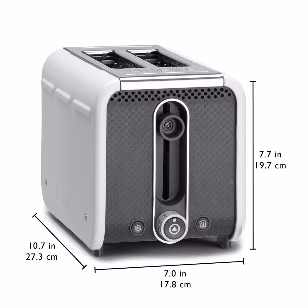 Dualit Studio 2 Slot Stainless Steel Toaster in White – 6