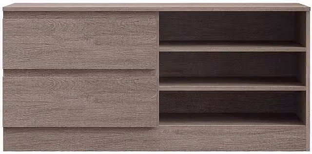 KORVIXA Rustic Brown Oak Wood TV Unit Cabinet with Media Compartments, W/D/H: 100 x 100 x 100 cm
