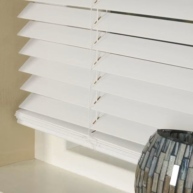 Terrys Made To Measure 35mm White Basswood Wooden Venetian Blind