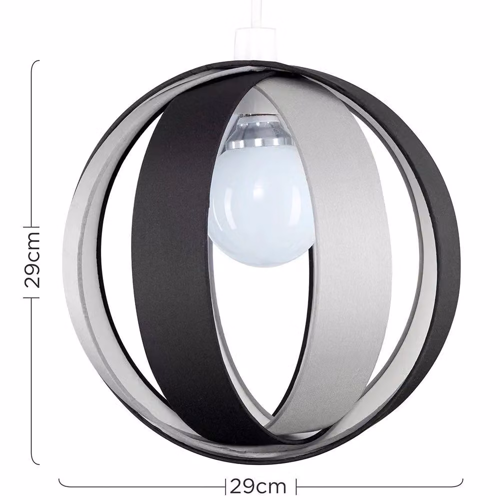ValueLights Pair of Modern Black and Grey Ceiling Pendant Shades with Reducer Ring – 4
