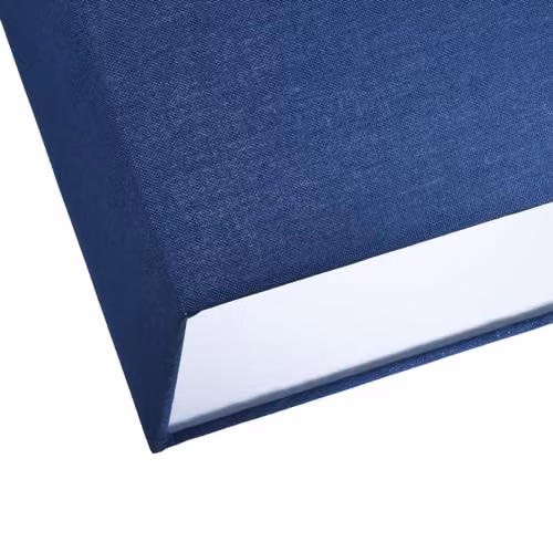 Happy Homewares Rectangular Linen Fabric Lamp Shade in Blue, Length: 29 cm – 2