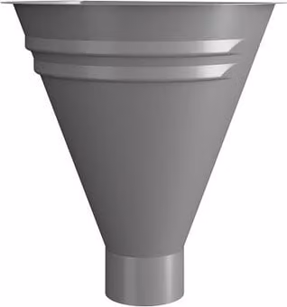 Lindab Majestic Steel Half Round Water Hopper, 87mm, Silver Galvanised Steel
