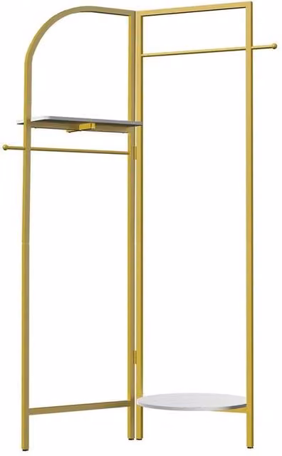 ERGOVEXA Gold Foldable Corner Clothing Rack and Garment Hanger