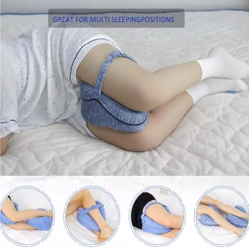 Gr8 Home Blue Heart Shaped Memory Foam Leg and Knee Support Pillow with Removable Cover – 4