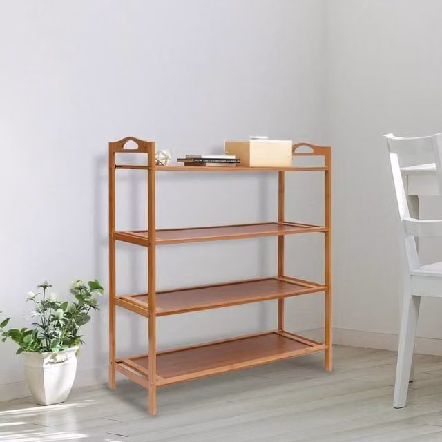 EONLION 4 Tier Bamboo Shoe Rack Storage Organiser, Brown, Width: 50 cm – 1