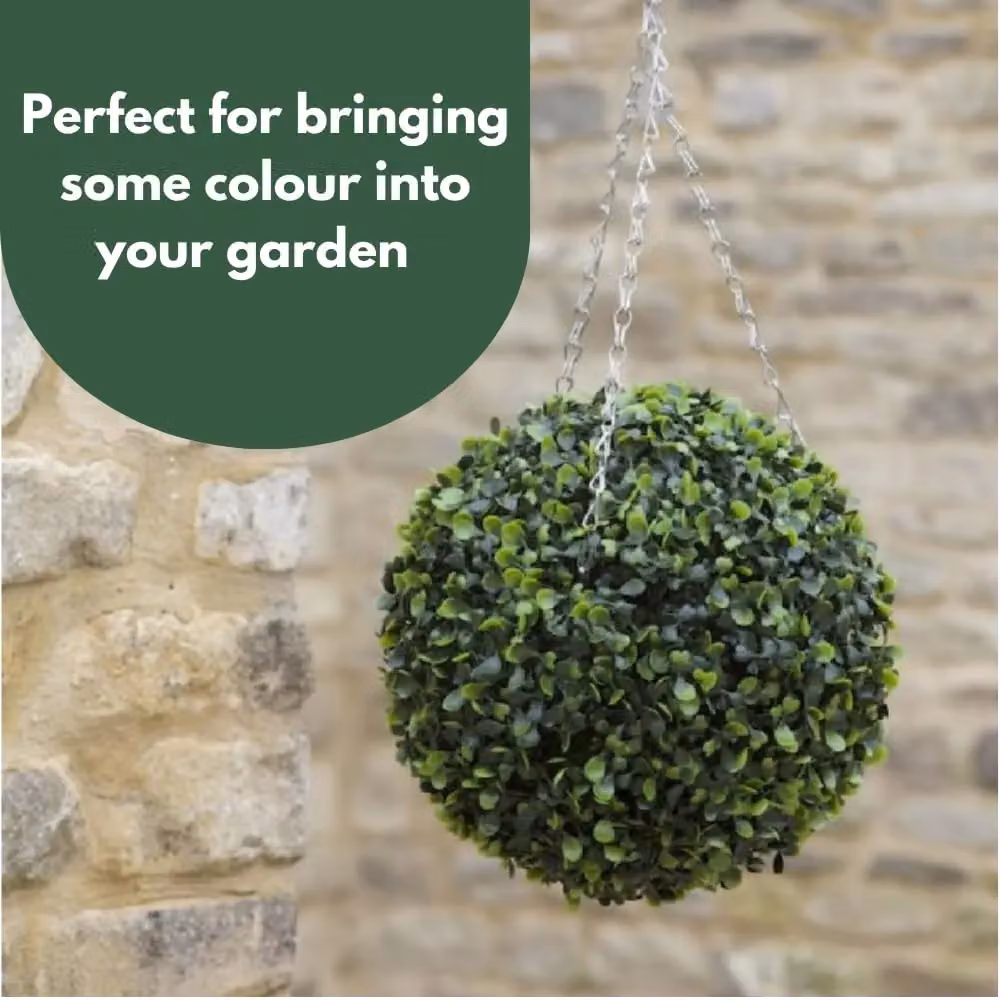 Marco Paul Green Artificial Round Topiary Ball Garden Decoration, Diameter: 30 cm – 6