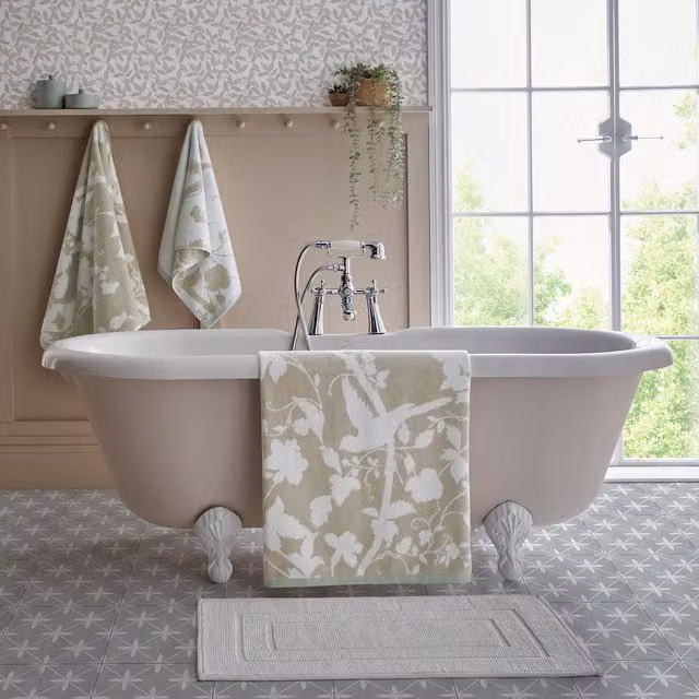 Laura Ashley Oriental Garden Fluffy Cotton Towel in Dove Grey