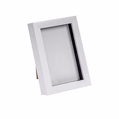 Nicola Spring 3D Shadow Box Photo Frame, White, W/D/H: 10.16 x 17.5 x 3.5 cm – 1