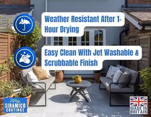 Siramico Coatings The Patio Paint in Light Grey, 5 Litre Water-Based UV Resistant Coating for Patios and Walkways – 3
