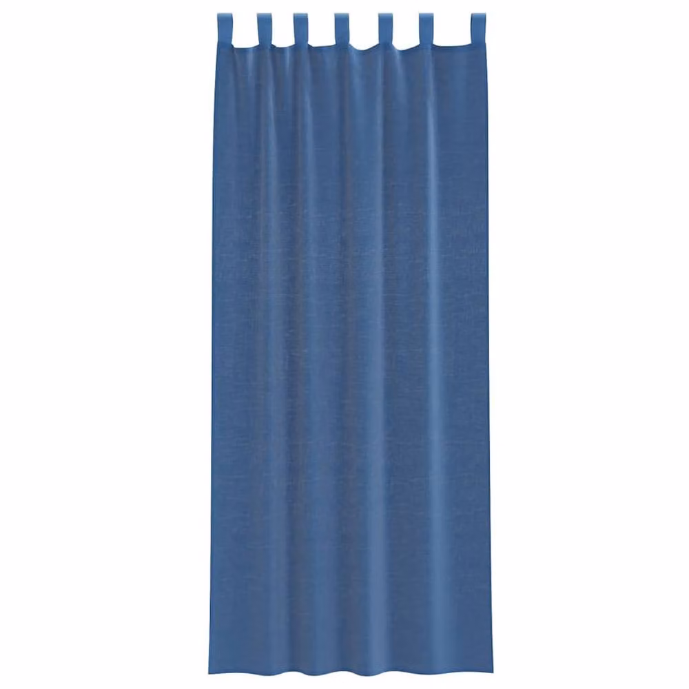 Berkfield Home Royal Blue Voile Fabric Panel Curtains with Tabs, 2 Pack, W: 140 cm, H: 260 cm – 3