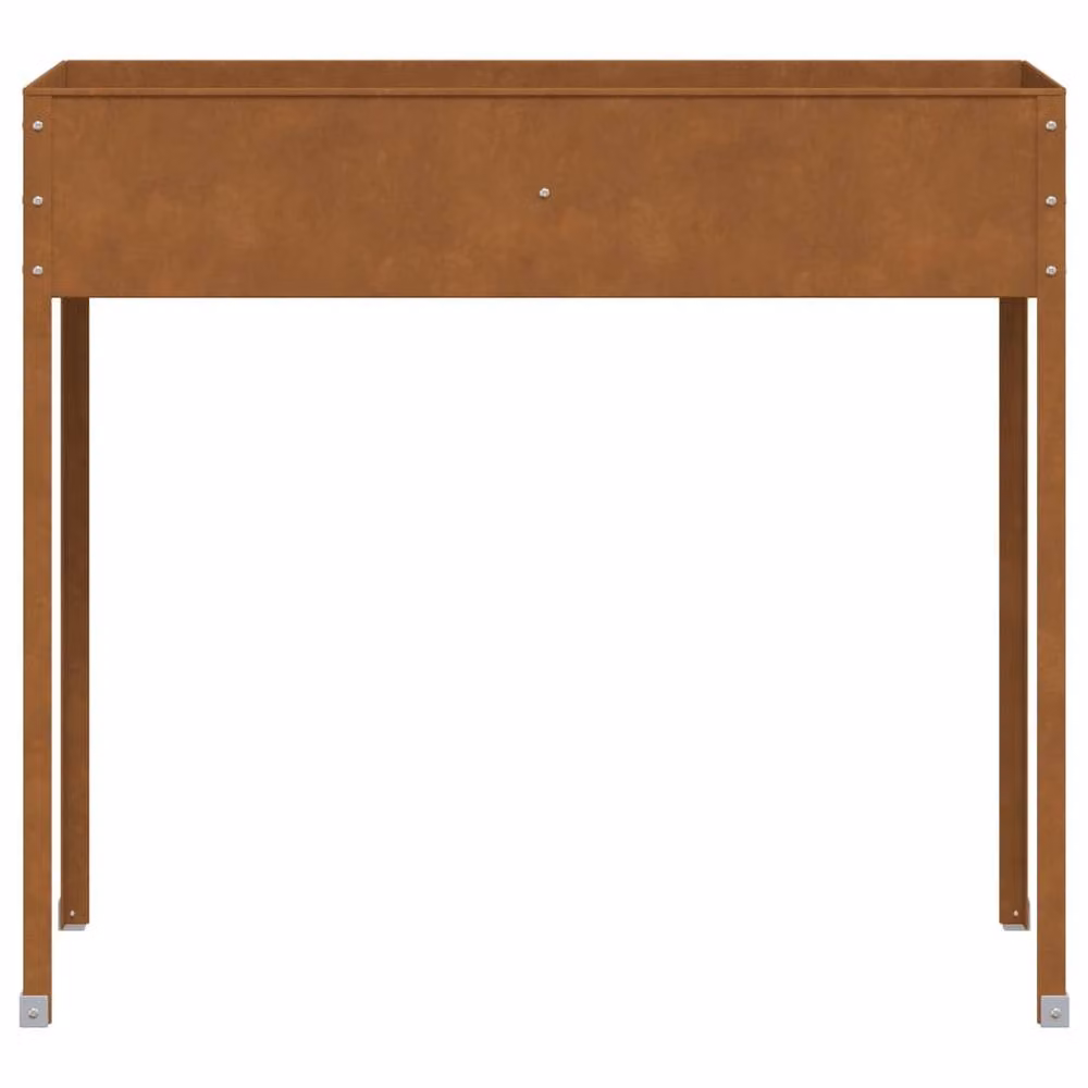 Berkfield Home Decorative Garden Planter in Brown Weathering Steel, W/D/H: 100.5 x 40.5 x 90 cm – 3