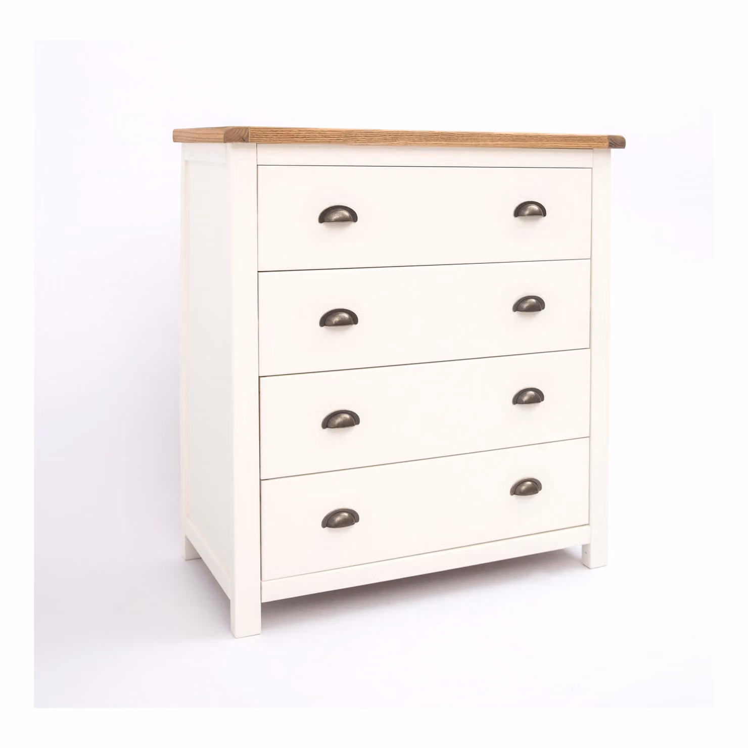 Cabinet Bits Lovere 4 Drawer Chest of Drawers in White with Brass Cup Handles – 2