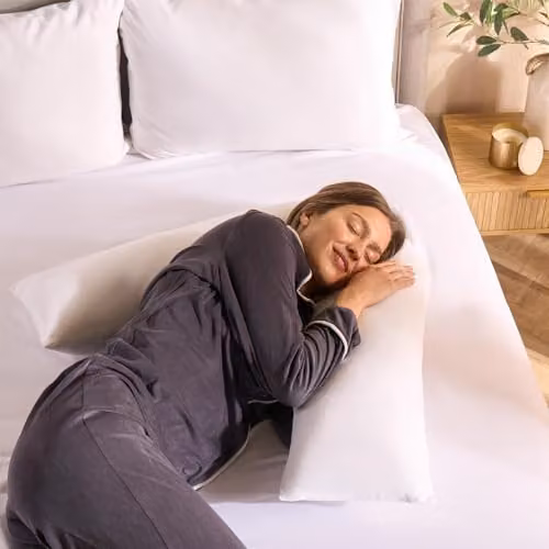 OHS V-Shaped Orthopaedic Microfibre Pillow with White Removable Cover, W/D/H: 135 x 25 x 100 cm – 2