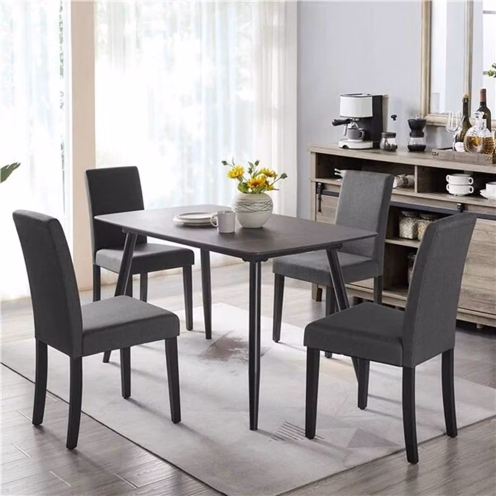 PAWNORA Set of 4 Grey Fabric Upholstered Dining Chairs – 4