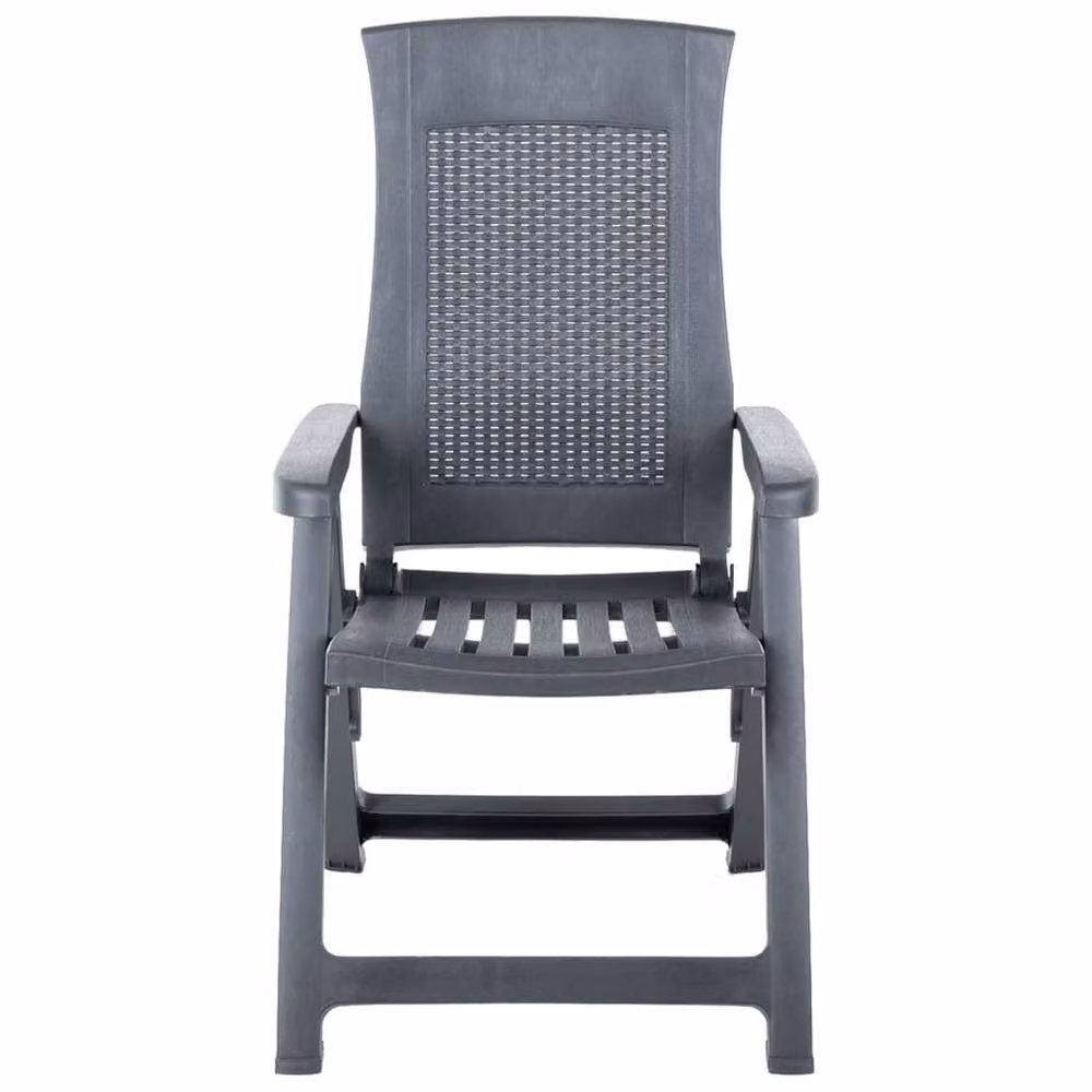 Berkfield Home Set of 2 Anthracite Plastic Reclining Garden Chairs in Dark Grey – 3