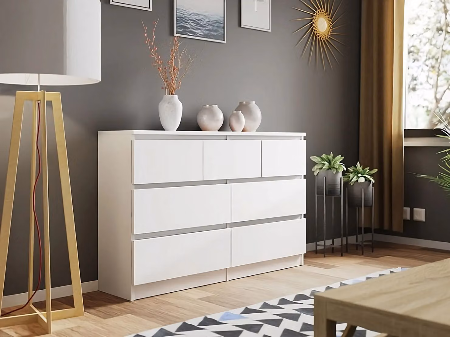 SquareBoxx Fairfield Matt Minimalist 7 Drawer Chest of Drawers in White – 3