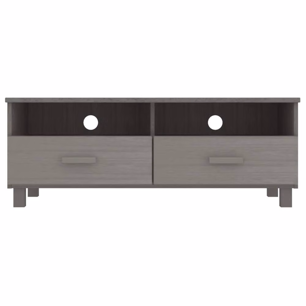 Berkfield Home HAMAR TV Cabinet in Light Grey Solid Pine Wood, W/D/H: 106 x 40 x 40 cm – 3