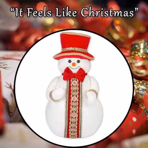 VFM e-Store Christmas Snowman Decoration in White and Red, H 39 cm x W 20 cm – 6