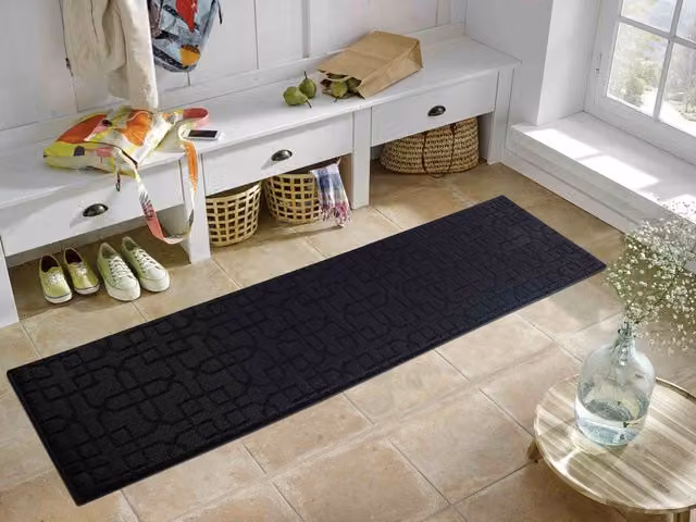 Desire Rugs Ivy Cubed Trellis Design Non-Slip Washable Kitchen Floor Mat, Black, W: 80 cm, L: 150 cm – 5