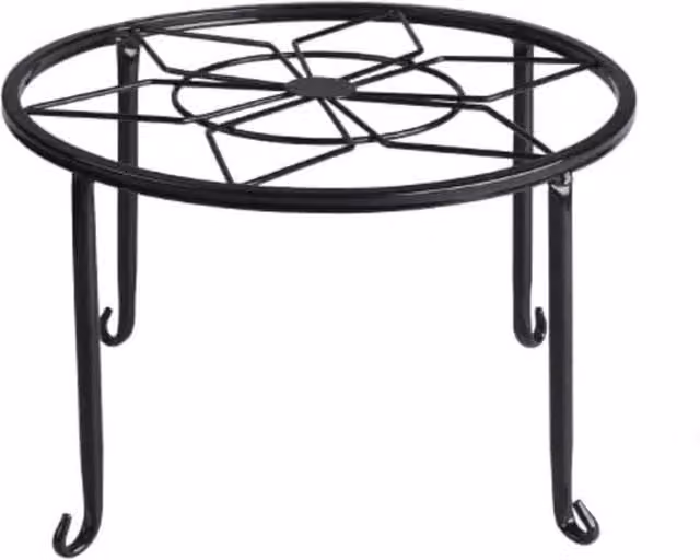 NESTLUNE Black Metal Plant Pot Stand for Indoor and Outdoor Display, W: 23 cm, D: 11.5 cm – 1