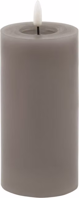 KDMK Grey Melt Effect LED Wax Pillar Candle with Flicker Effect, H: 15.24 cm, W: 7.62 cm, D: 7.62 cm