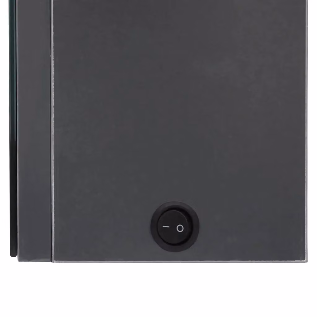 Berkfield Home Modern Grey LED Bathroom Mirror Cabinet with Internal Shelves, W: 89 cm, D: 14 cm, H: 62 cm – 4