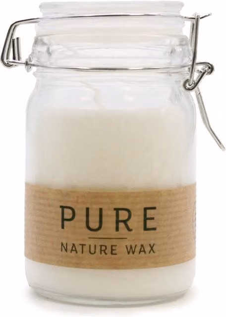 KDMD Pure Olive Wax Jar Candle in White, H 12 cm x W 7 cm x D 7 cm – 1