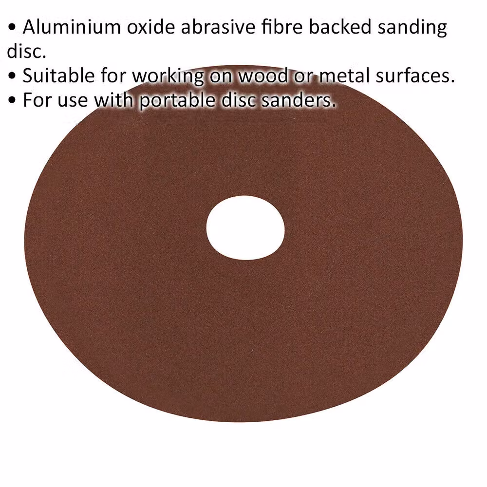 Loops 25 Pack 125mm Fibre Backed Sanding Discs, 120 Grit Aluminium Oxide Round Sheets in Brown and Multicolour for Wood and Metal – 2