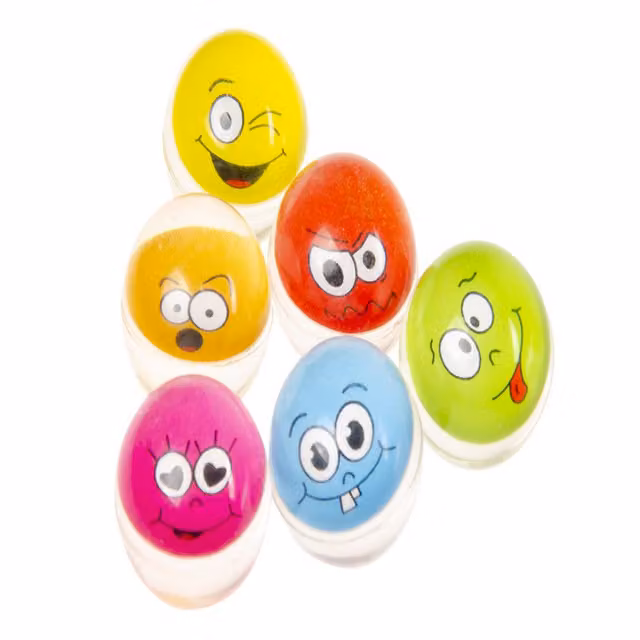 LG-Imports Pack of 50 Multicolour Emotion Faces Bouncy Balls, 32mm