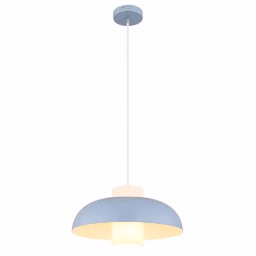 Globo Lighting Modern Blue Glass Dome Pendant Light with Adjustable Height and E27 Socket – 1
