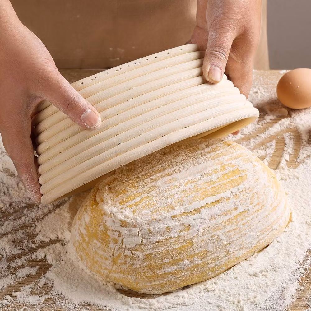 YnysTec Oval Sourdough Banneton Bread Proofing Basket in Beige, W: 17 cm, D: 12 cm, H: 8 cm – 4