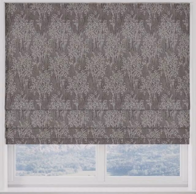 Terrys Chantilly Grey Floral Blackout Made to Measure Roman Blind