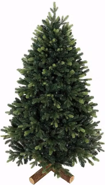 HOMCOM 5ft Green Artificial Christmas Tree with Solid Fir Wood Stand – 1