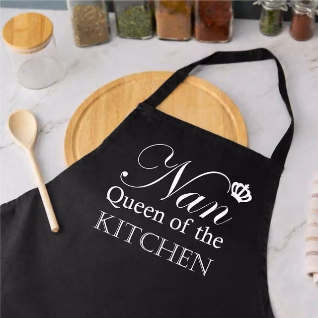 60 Second Makeover Nan Queen Of The Kitchen Black Apron for Adults