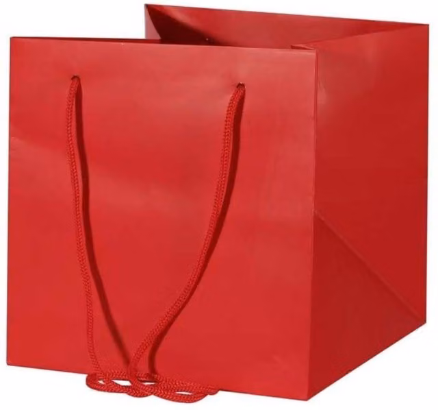 KDMD Red Medium Hand Tied Paper Party Bags, 6 Pack – 1