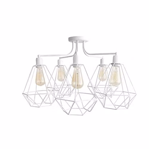 Netlighting Karo Multi Arm Semi Flush Ceiling Light White 75cm