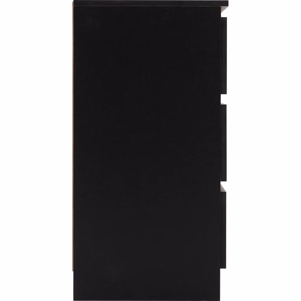 FORGEVIO Modern Matt Black 3 Drawer Freestanding Bedroom Chest – 2