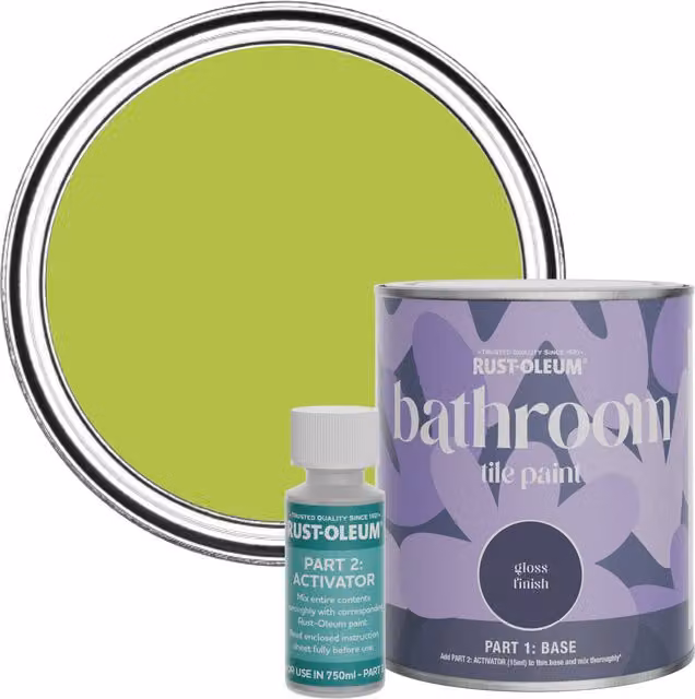 Rust-Oleum Bathroom Tile Paint in Gloss Finish, Key Lime Green, 750ml