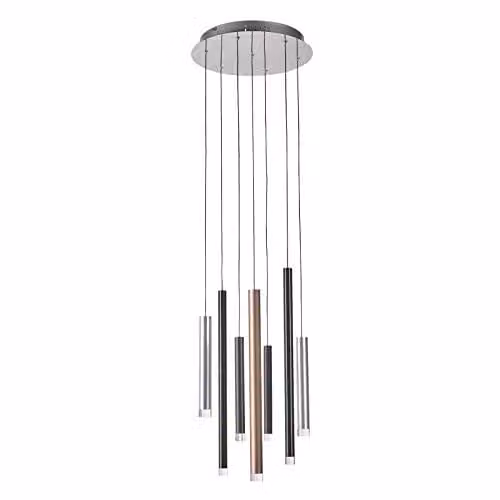 Netlighting Modern LED Cylinder Hanging Pendant in Chrome with Warm White 3000K Dimmable Light