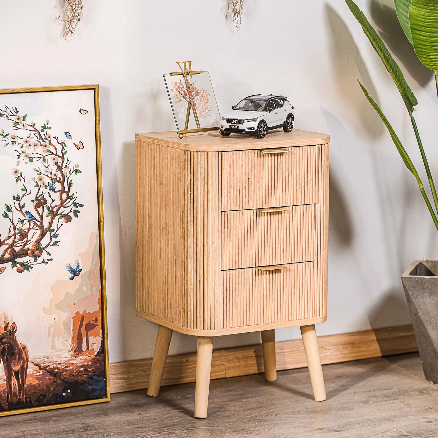 Nordlys Bedside Table with 2 Drawers in Dark Brown Wood – 2