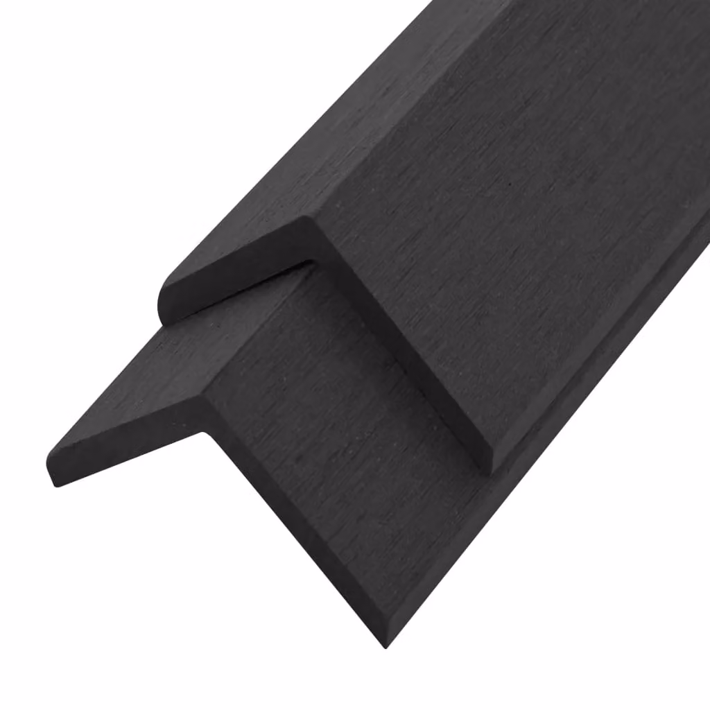 Berkfield Home 5 Piece Black WPC Decking Angle Trims, 170 cm – 1