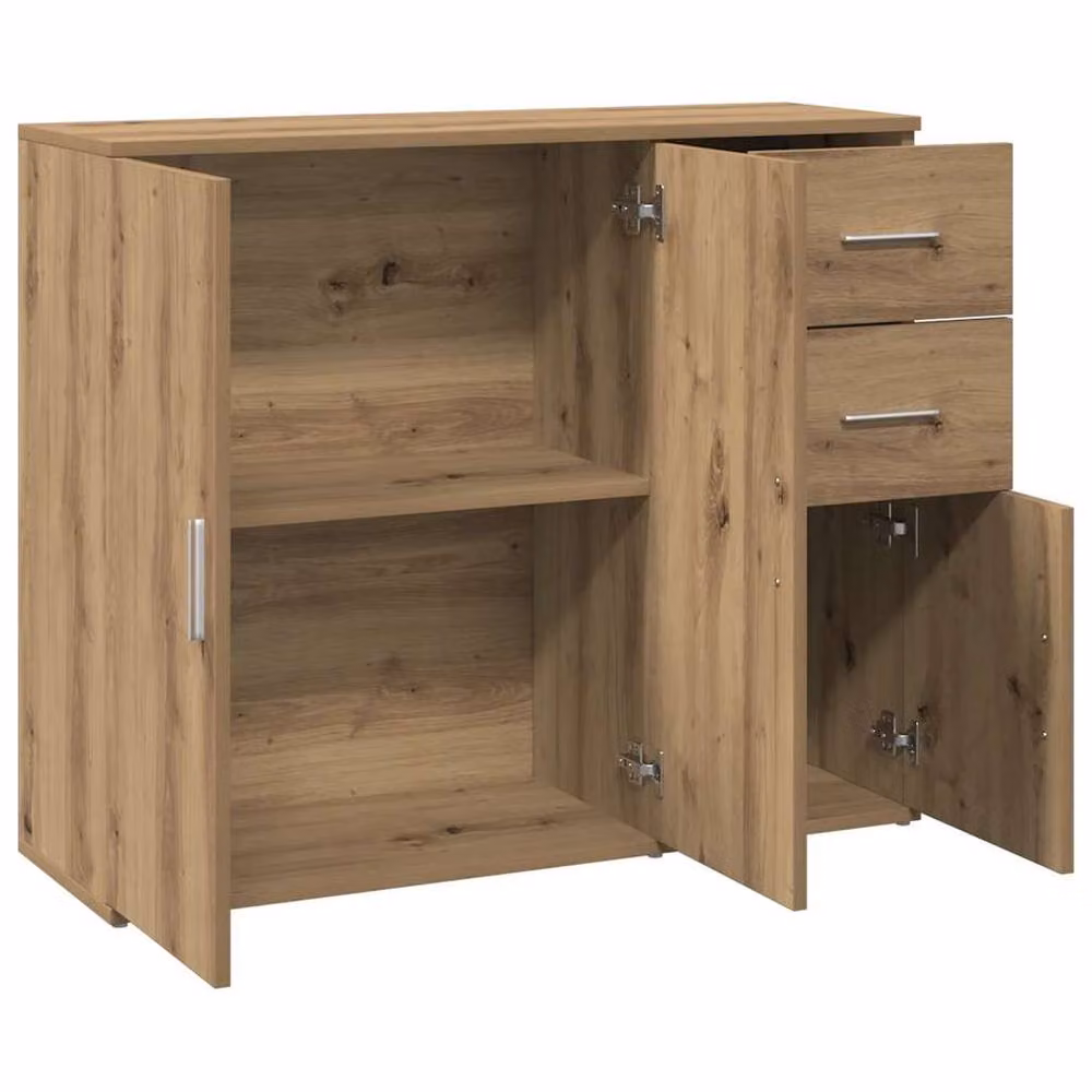 Berkfield Home Artisan Oak Sideboard in Brown, W/D/H: 91 x 29.5 x 75 cm – 2