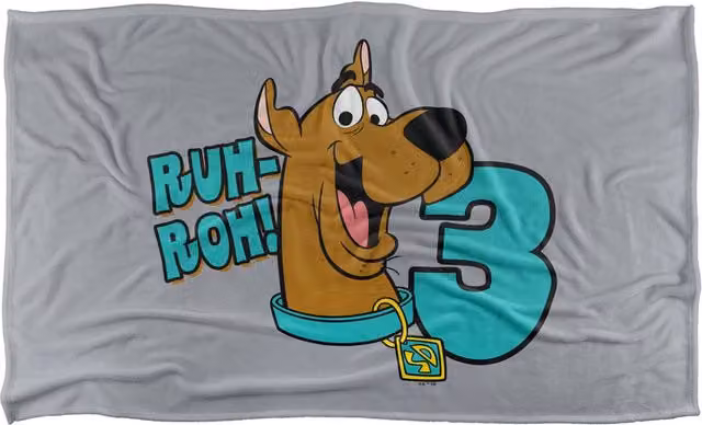 Warner Bros. Scooby-Doo Ruhroh I'M 3 Silky Touch Super Soft Fluffy Throw Blanket, Extra Large, Grey and Multicolour – 1