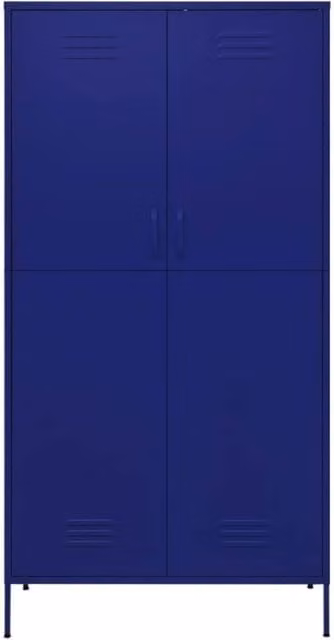 Berkfield Home Navy Blue Steel Wardrobe W/D/H: 90 x 50 x 180 cm – 1
