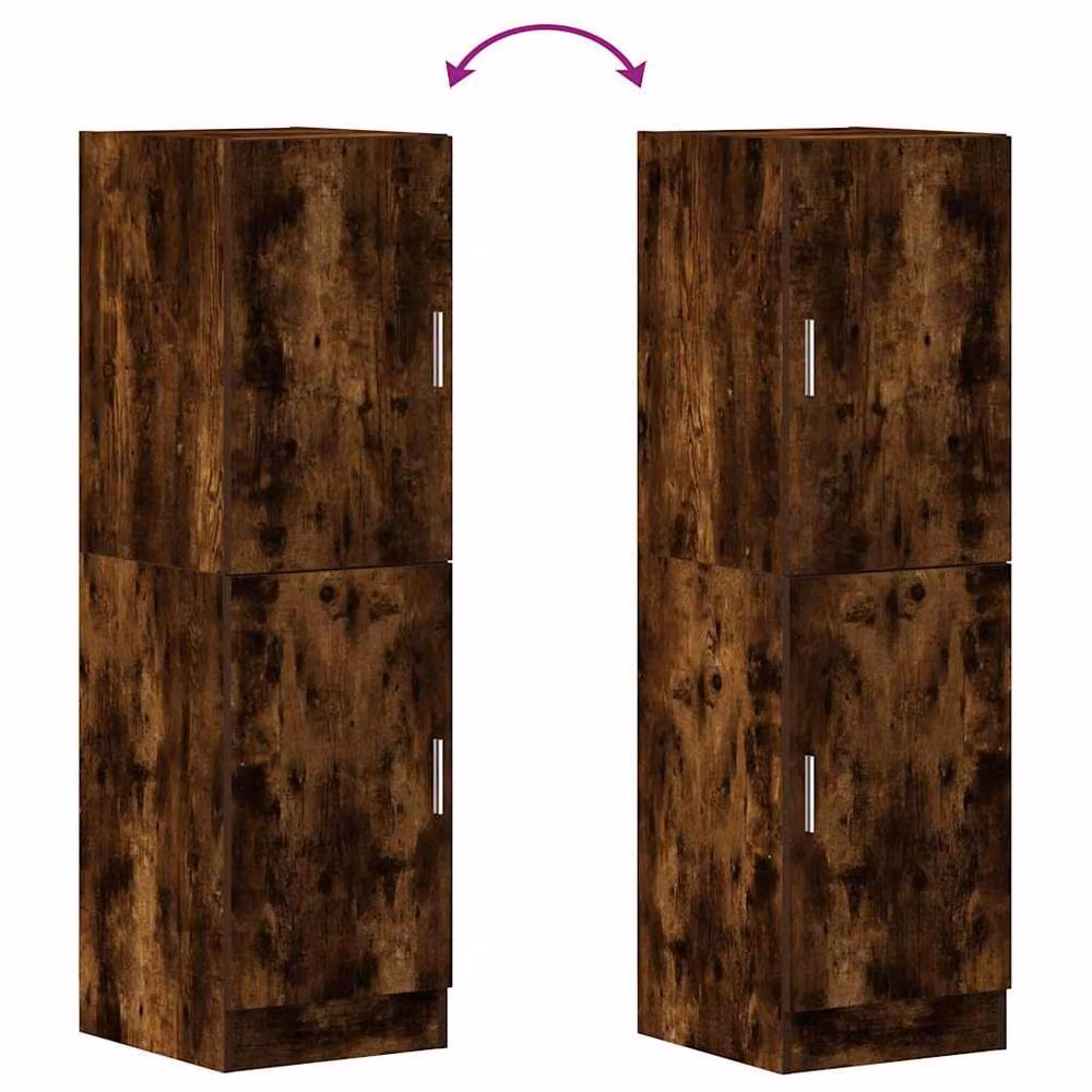 Berkfield Home Modern Kitchen Cabinet in Smoked Oak Brown, W/D/H: 38 x 41.5 x 131.5 cm – 4