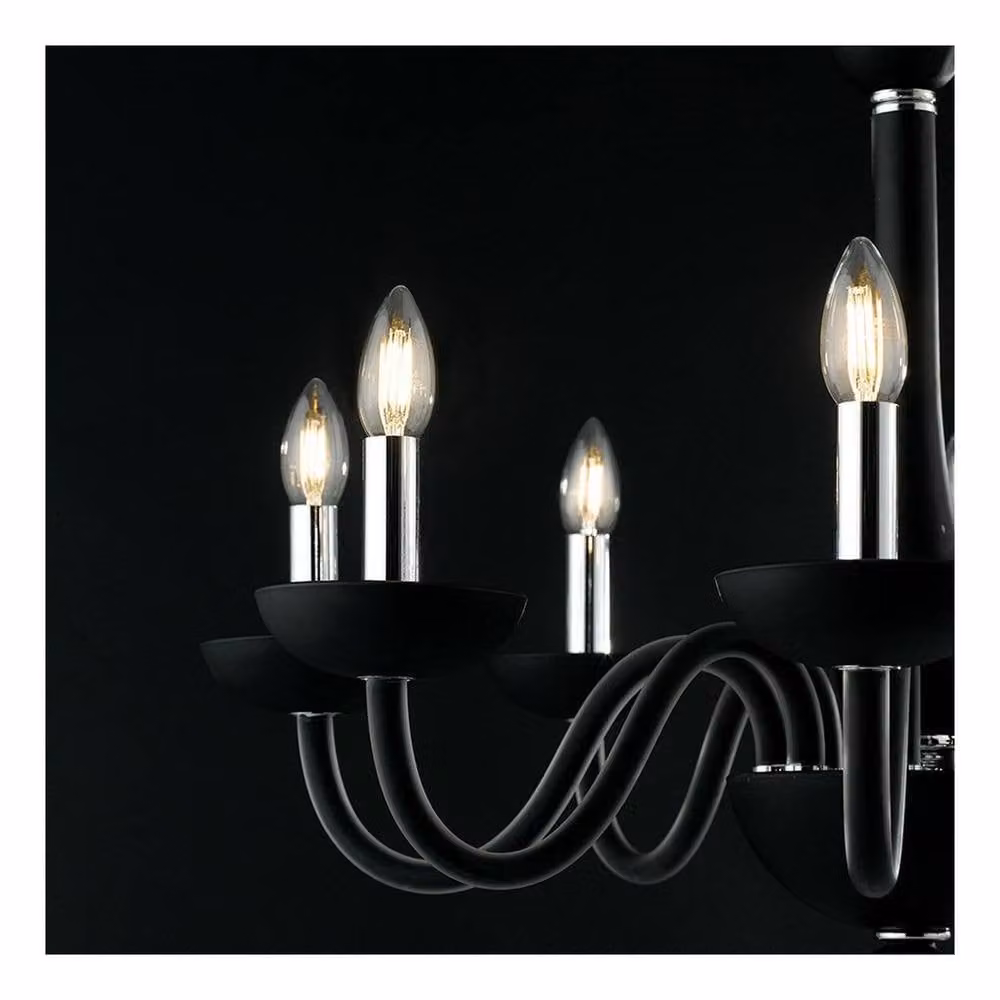 Netlighting ALFIERE 6 Light Modern Chandelier in Black, W: 74 cm, D: 59 cm – 2