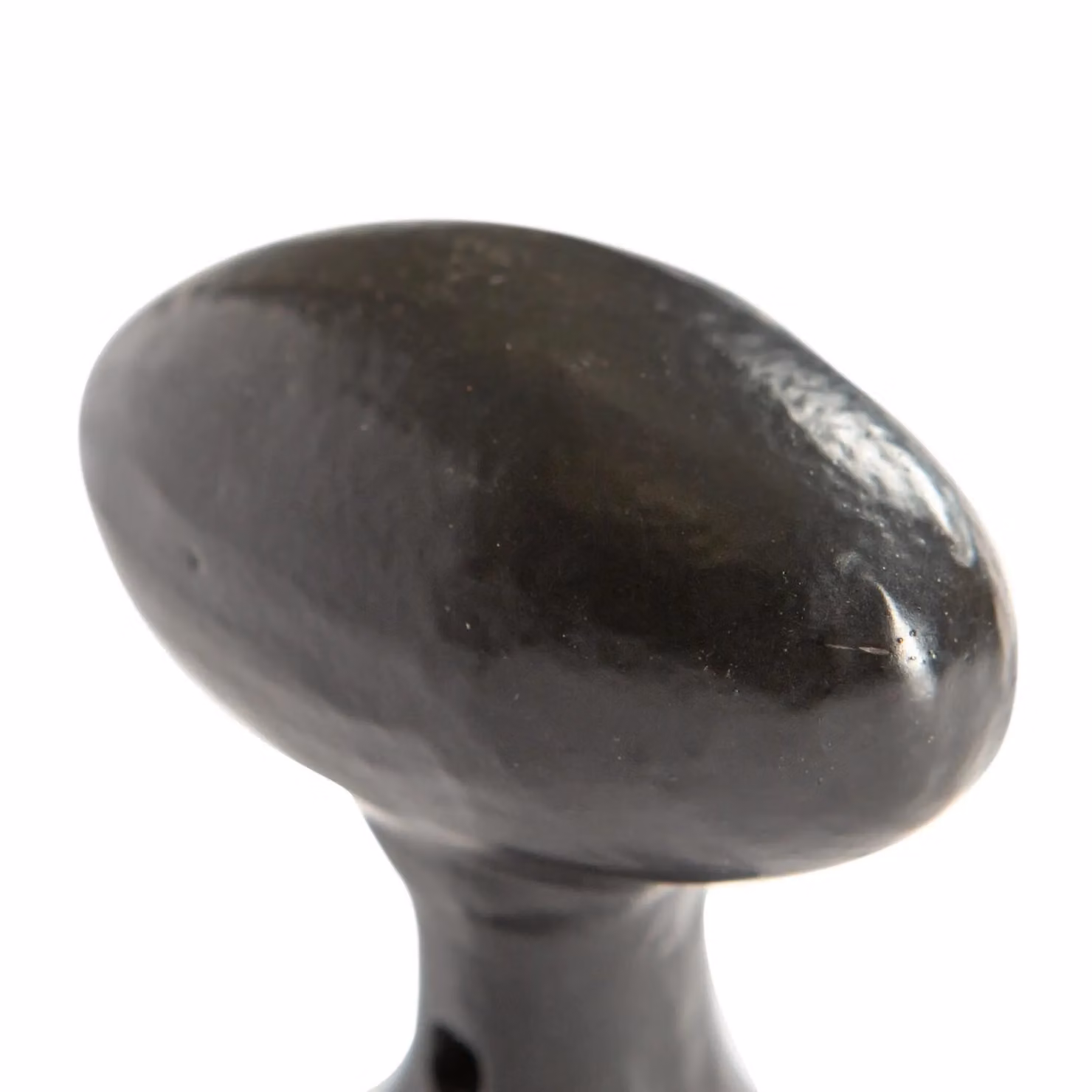 Hammer and Tongs Oval Rim and Mortice Door Knob in Matt Black Iron, Pack of 2, Width: 60 mm – 4