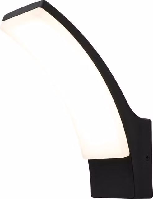 Litecraft Bengle Modern LED Curved Outdoor Wall Light in Black