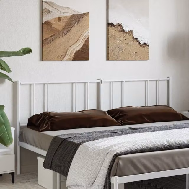 Berkfield Home Classic Metal Headboard in White, Width: 193 cm – 1